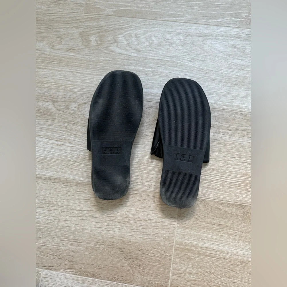 Primark (fake leather) Black Slide Sandals size 39 eu - 8 us